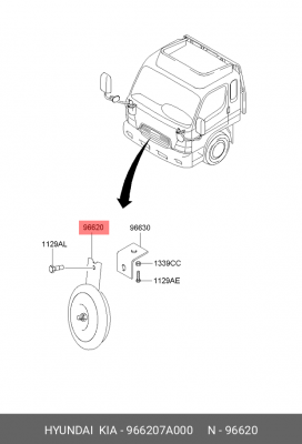 Сигнал звуковой HYUNDAI HD65,72,78,120 OE 966207A000 HYUNDAI KIA