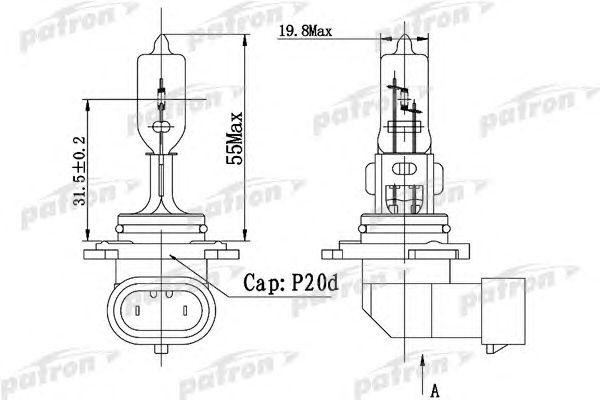 HB3 12V-60W Стандартная/ P20d PLHB3-12/60 PATRON