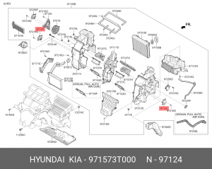 Мотор-редуктор HYUNDAI ix35 KIA Sorento (12-) привода заслонки отопителя OE 971573T000 HYUNDAI KIA