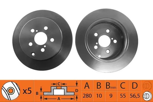 диск тормозной задний!\ Toyota Avensis 1.8-2.0D 03> BR21136 SB NAGAMOCHI