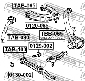 Болт с эксцентриком TOYOTA CHASER GX90,JZX9,LX90,SX90 199­2.10-1996.09  0129-002 0129-002 FEBEST