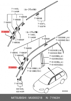 Пистон MITSUBISHI Lancer OE MU000218 MITSUBISHI