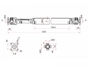 ST-37110-60520 Вал карданный RR TOYOTA LAND CRUISER 80 ATM ST3711060520 SAT