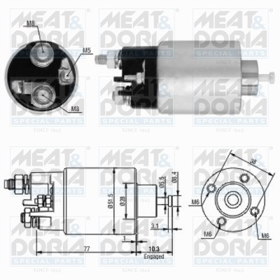 Реле втягивающее NISSAN Micra стартера MEAT&DORIA 46058 MEAT DORIA