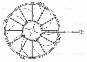 Э,вентилятор охл. универсальный 24В, 305мм. (аналог SPAL VA01-BP70,LL-36A) LFK 0 LFK 0324 LUZAR