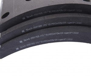 Накладка тормозной колодки МАЗ-5440 передней сверленая расточен. компл. 8шт. с з 350-33-009 MEGA POWER