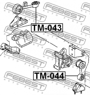 Подушка двигателя правая TM-043 FEBEST