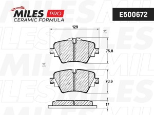 Колодки тормозные передние (Смесь CERAMIC серия PRO) BMW X1 F48/ 2 F45/46 (TRW G E500672 MILES