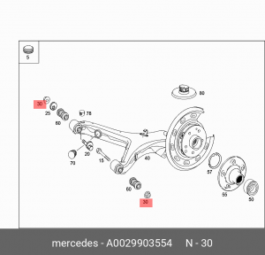 ГАЙКА М14. A0029903554 MERCEDES BENZ