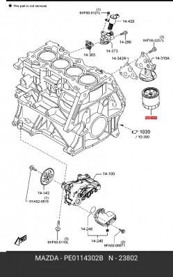 Фильтр масляный MAZDA 3,6,CX-5 OE PE0114302B MAZDA