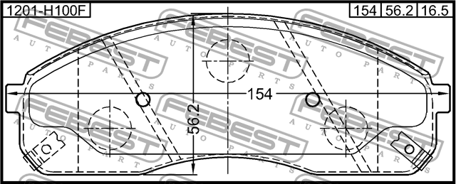 Колодки тормозные передние 1201-H100F FEBEST