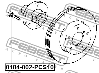 Шпилька колёсная PCS 10 0184-002-PCS10 FEBEST