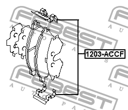 Монтажный комплект для дисковых колодок HYUNDAI GETZ 2006- 1203-ACCF 1203ACCF FEBEST