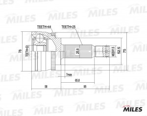ШРУС наружный HYUNDAI ACCENT 01 (c ABS) (GSP 824065) GA20537 GA20537 MILES