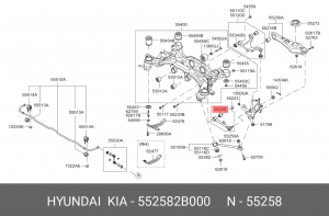 Сайлентблок рычага подвески 55258-2B000 HYUNDAI KIA