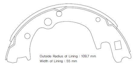 Колодки тормозные HYUNDAI Porter задние барабанные (4шт.) SANGSIN SA140 SANGSIN