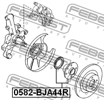 к-кт подш. ступ.зад.!\ Mazda 323 ABS 89>/MX3 1.6i-1.8i 91> 0582-BJA44R FEBEST