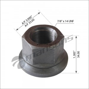 гайка колеса 7/8'' H=34 SW33 FL7/10/12/F10/12/16/FH 900.371 MANSONS