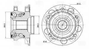 Ступица Mercedes S (W222) (13-) (перед. в сборе с подшип.) (MR 1547) MR 1547 TRIALLI