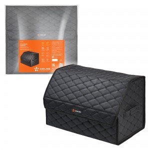 Органайзер в багажник "AIRLINE" (55х30х35 см) стёганный ромб, черный ADSO003 AIRLINE
