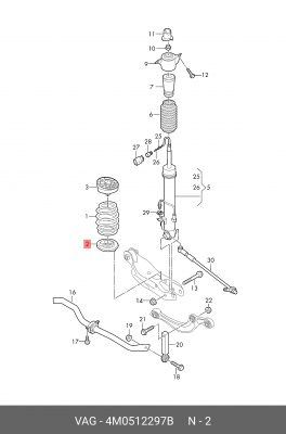 Опора пружины 4M0-512-297-B 4M0 512 297 B VAG