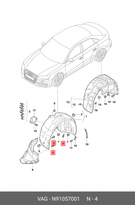 Саморез VAG OE N 910 570 01 VAG