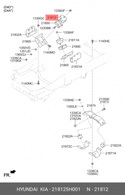 Подушка HYUNDAI HD65,72,78,County двигателя передняя правая OE 218125H001 HYUNDAI KIA