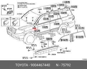 Крепеж  90044-67440 90044-67440 TOYOTA