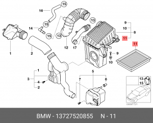Фильтр воздушный MINI Cooper OE 13 72 7 520 855 BMW
