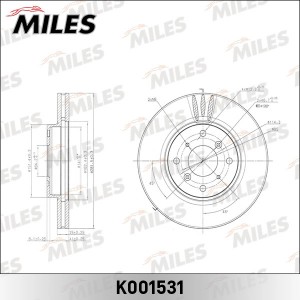 Диск тормозной передний HONDA ACCORD 1.8-2.3 98-03 (TRW DF4151) K001531 K001531 MILES