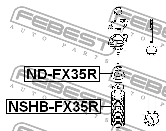 Пыльник амортизатора задний INFINITI FX45/35 S50 02-08 NSHB-FX35R NSHBFX35R FEBEST