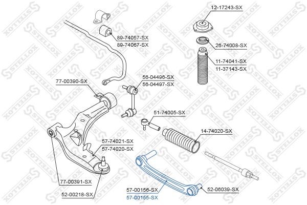 рычаг верхний правый!\ Nissan Primera all 02> 57-00155-SX STELLOX