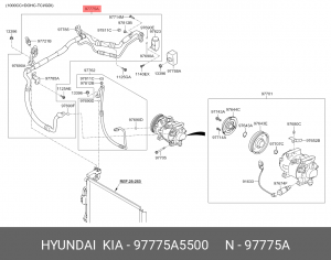Трубка кондиционера HYUNDAI Elantra (14-),i30 (16-) в сборе OE 97775A5500 HYUNDAI KIA