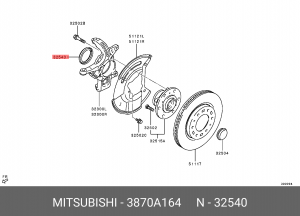 Сальник передней ступицы 3870A164 3870A164 MITSUBISHI