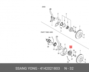 Ступица SSANGYONG Stavic (13-) (AWD) передняя OE 4142021803 SSANG YONG