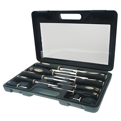 Набор отверток SL5.5-SL6.5 PH1.0-PH3.0 магнитные 190-550мм в блистер 10 предмето RF7010A ROCK FORCE