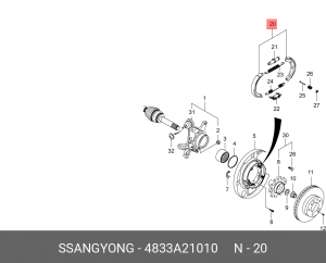 Колодки тормозные SSANGYONG Kyron (06-),Rexton (06-) (EPB) (multi-link) стояночн 4833A21010 SSANG YONG
