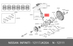 вкладыш шатунный  12117-JK20A 12117-JK20A NISSAN