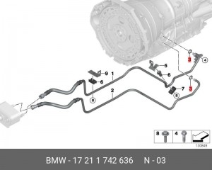 Кольцо уплотнительное BMW трубки кондиционера OE 17 21 1 742 636 BMW