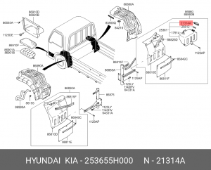 Крышка бачка расширительного HYUNDAI HD65,72,78 OE 253655H000 HYUNDAI KIA