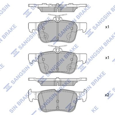 Колодки тормозные FORD Mondeo (15-) задние (4шт.) SANGSIN SP4171 SANGSIN