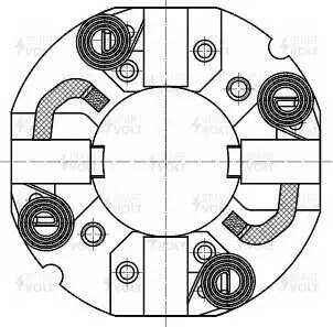 Узел щеточный стартера для а/м КАМАЗ/МАЗ/УРАЛ (ан. 5404.3708320) (VBS 0702) VBS 0702 START VOLT
