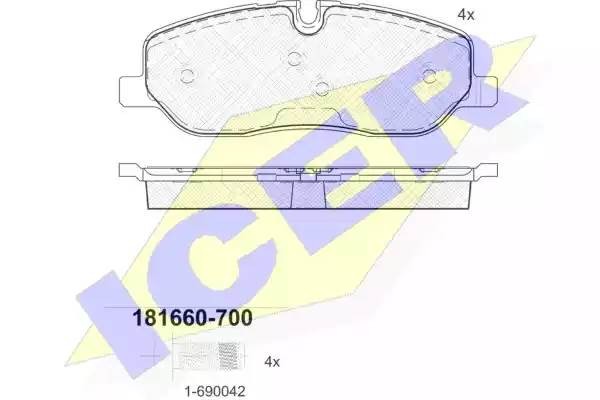 181660-700 колодки дисковые передние !\ Land Rover Discovery/Range Rover 4.4i V8 181660700 ICER