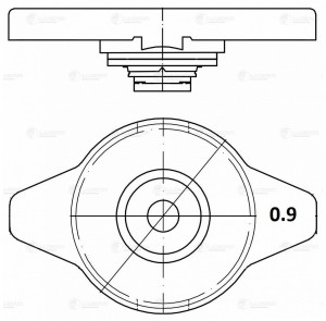 Крышка (пробка) радиатора для ам Toyota,Mitsubishi,Suzuki,Mazda 0.9 bar (мал. кл LL 1903 LUZAR