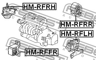 подушка двигателя левая!\ Honda Step WGN RF3-RF8 01-05 HM-RFLH FEBEST