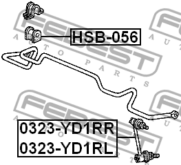 тяга стабилизатора заднего левая!\ Honda Pilot YF1, Acura MDX YD1 06> 0323-YD1RL FEBEST