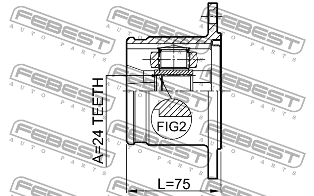 ШРУС внутренний левый SUZUKI GRAND VITARA/ESCUDO 2006-2014 0711-GVJBLH 0711-GVJBLH FEBEST
