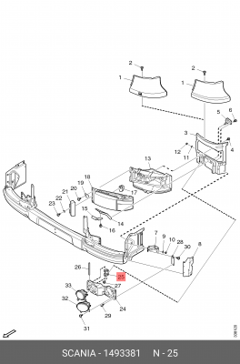 Кронштейн противотуманной фары 1493381 SCANIA