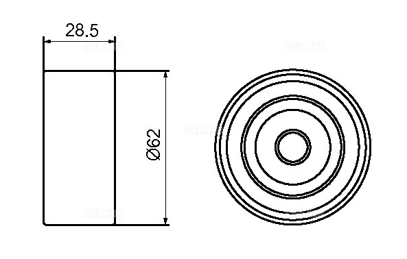 ролик обводной ремня ГРМ!\ Toyota Avensis/Corolla/Previa/RAV4 2.0D 99> GT70330 GMB