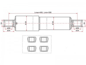 Амортизатор задний 200 25 9505 ST4853180443 SAT